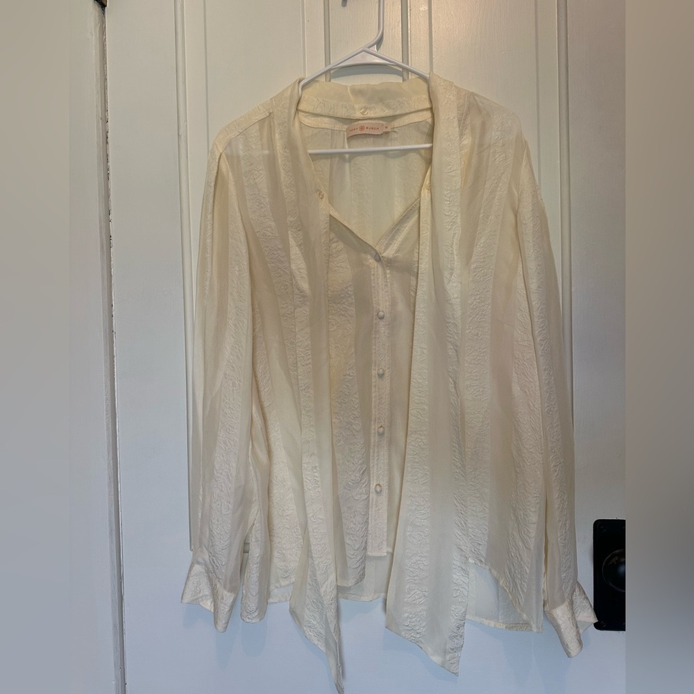 Tory Burch Satin Bow Blouse